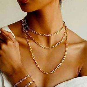 14k Yellow Gold Paperclip Chain Necklace